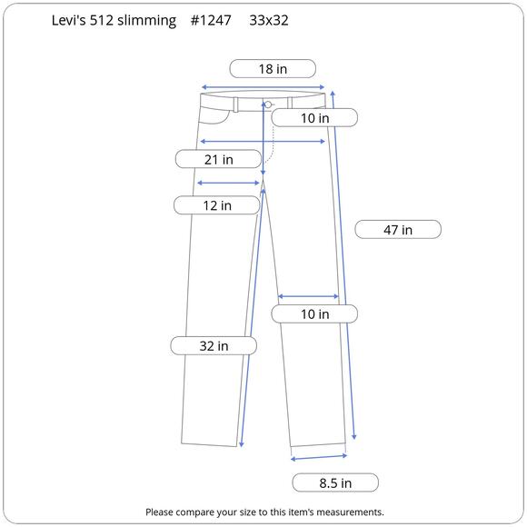 Levi's 512 Perfectly Slimming Jeans Woman's 33x32 Embroidered Straight Leg Blue - Picture 15 of 15